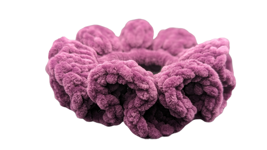Jumbo Crochet Chenille Scrunchie - Plum