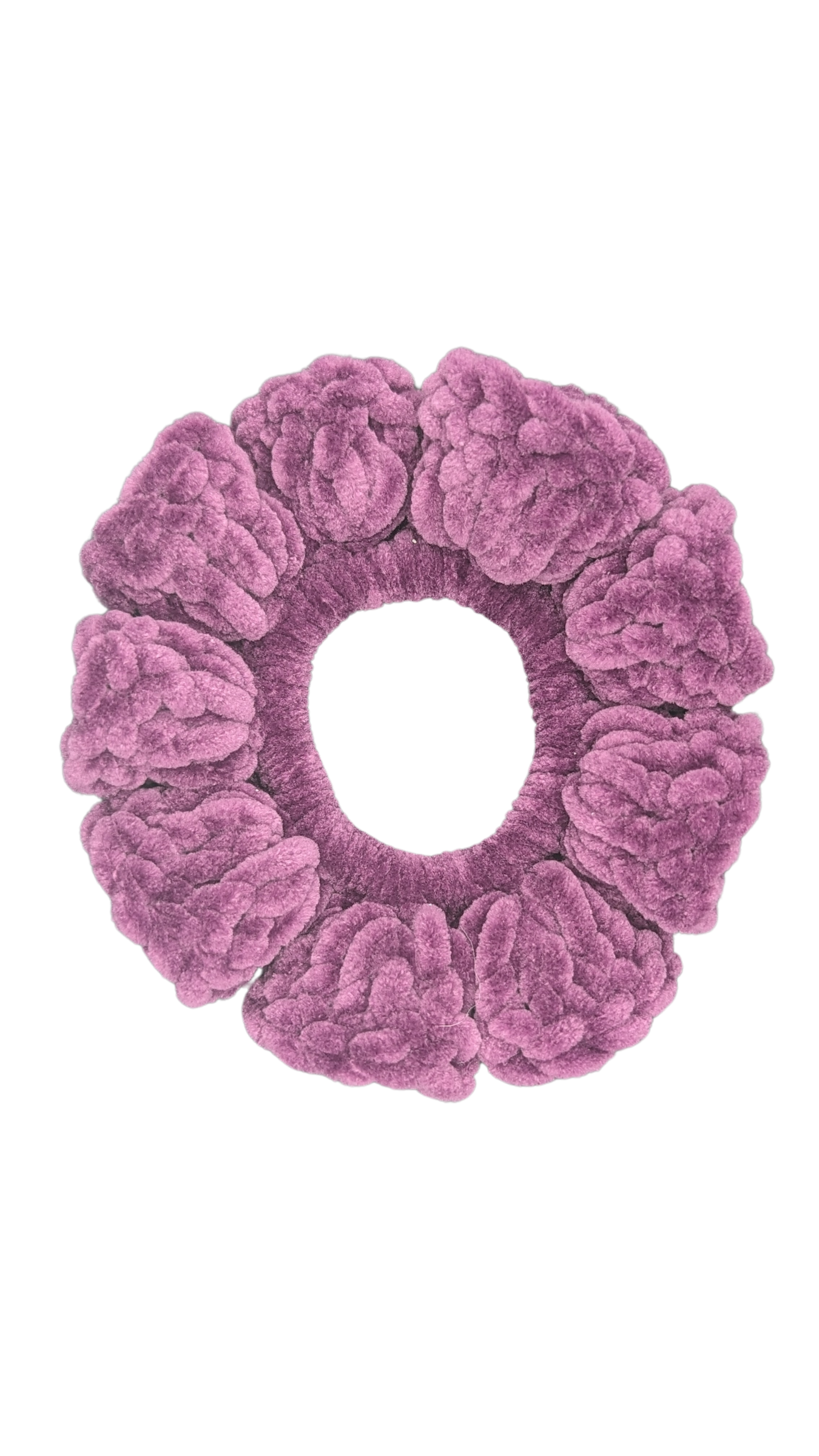 Jumbo Crochet Chenille Scrunchie - Plum