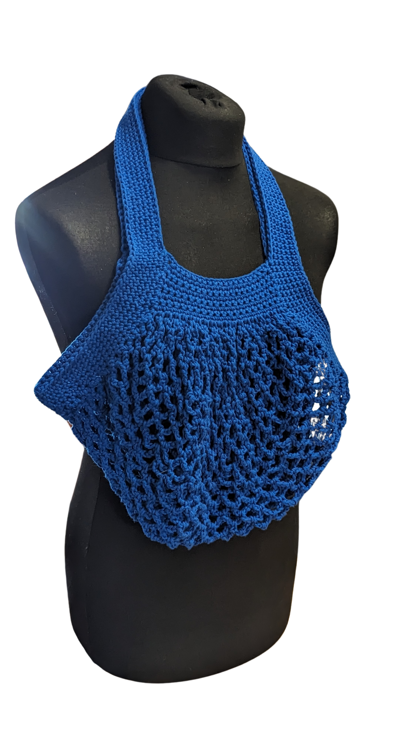 Crochet Mesh Market Bag - Cobalt Blue