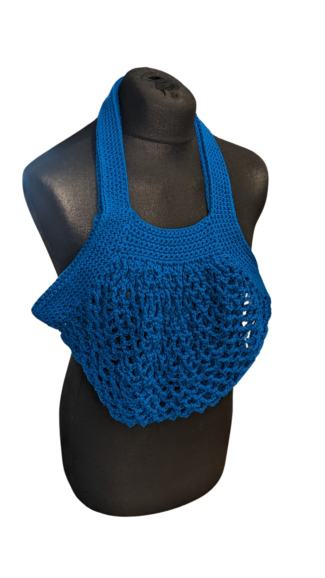 Crochet Mesh Market Bag - Cobalt Blue