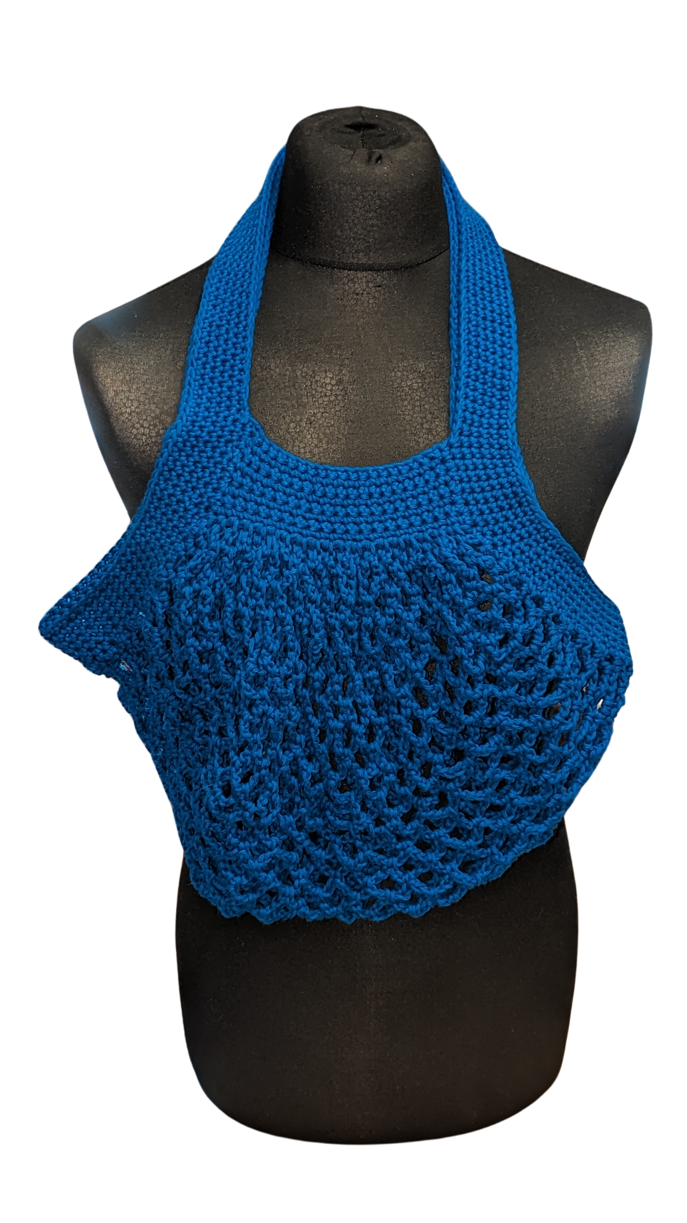 Crochet Mesh Market Bag - Cobalt Blue