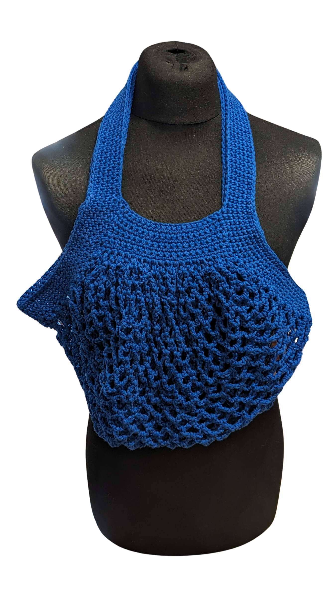 Crochet Mesh Market Bag - Cobalt Blue