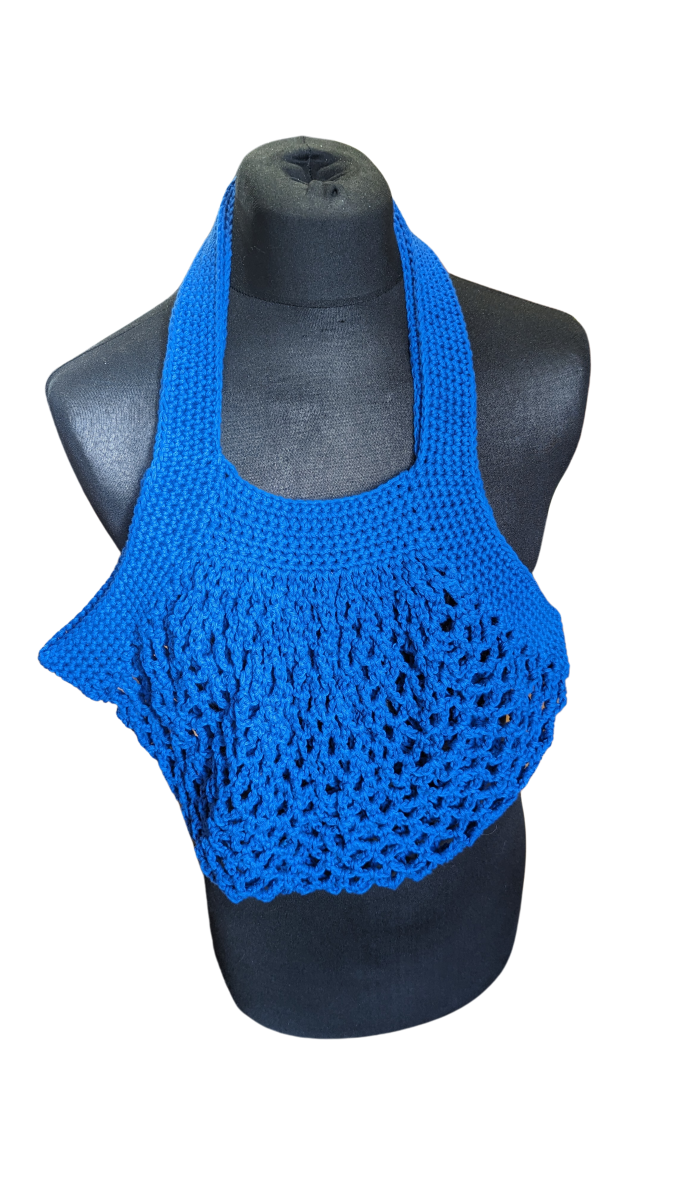 Crochet Mesh Market Bag - Cobalt Blue