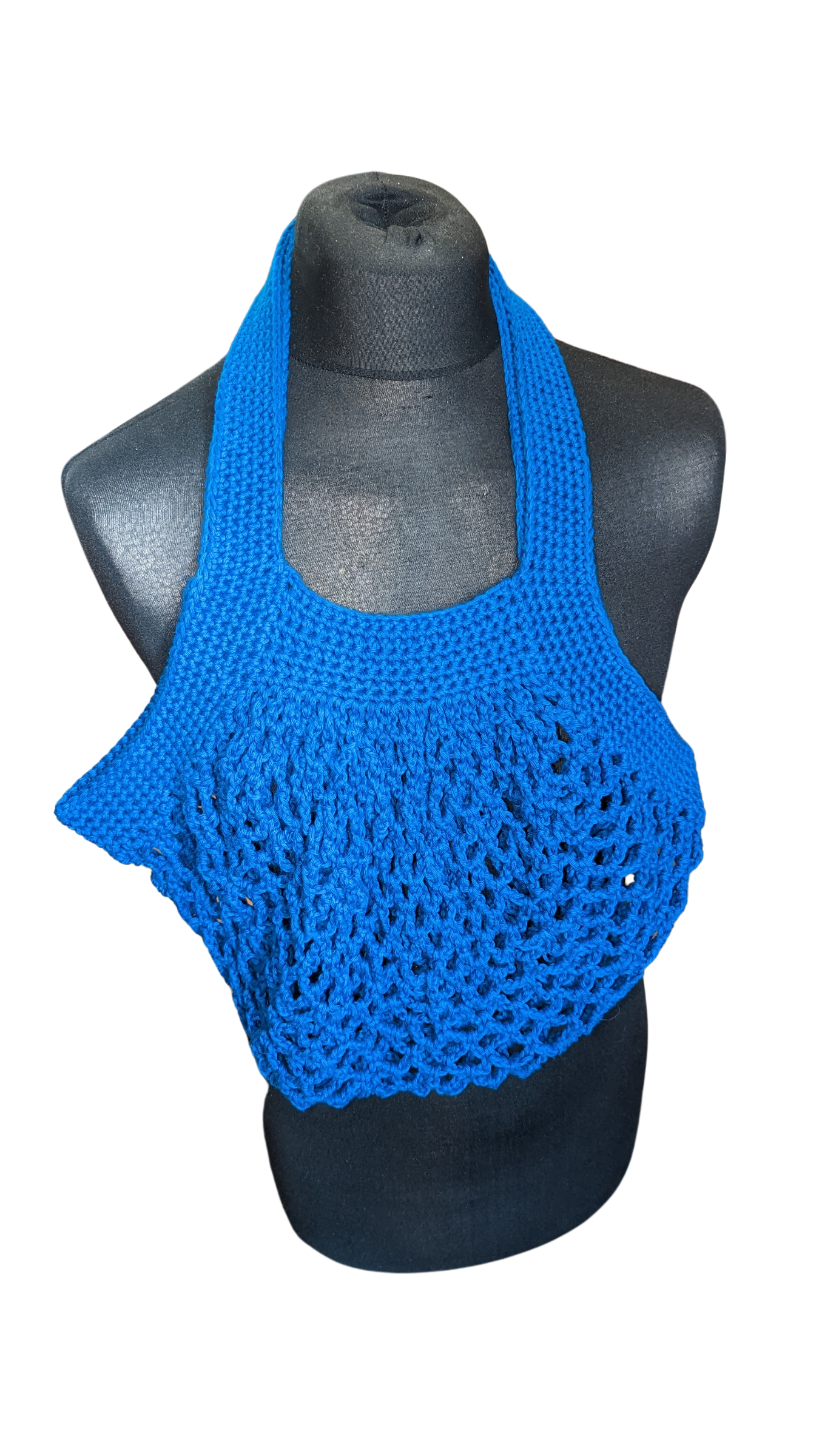 Crochet Mesh Market Bag - Cobalt Blue